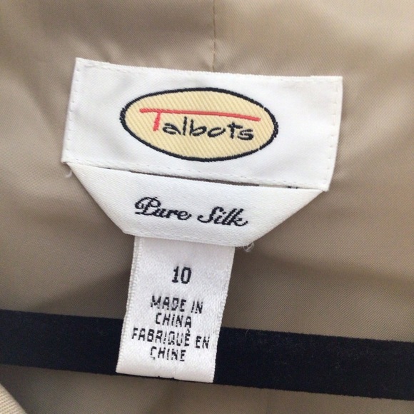 Talbots silk jacket women 10 tan - Picture 6 of 9